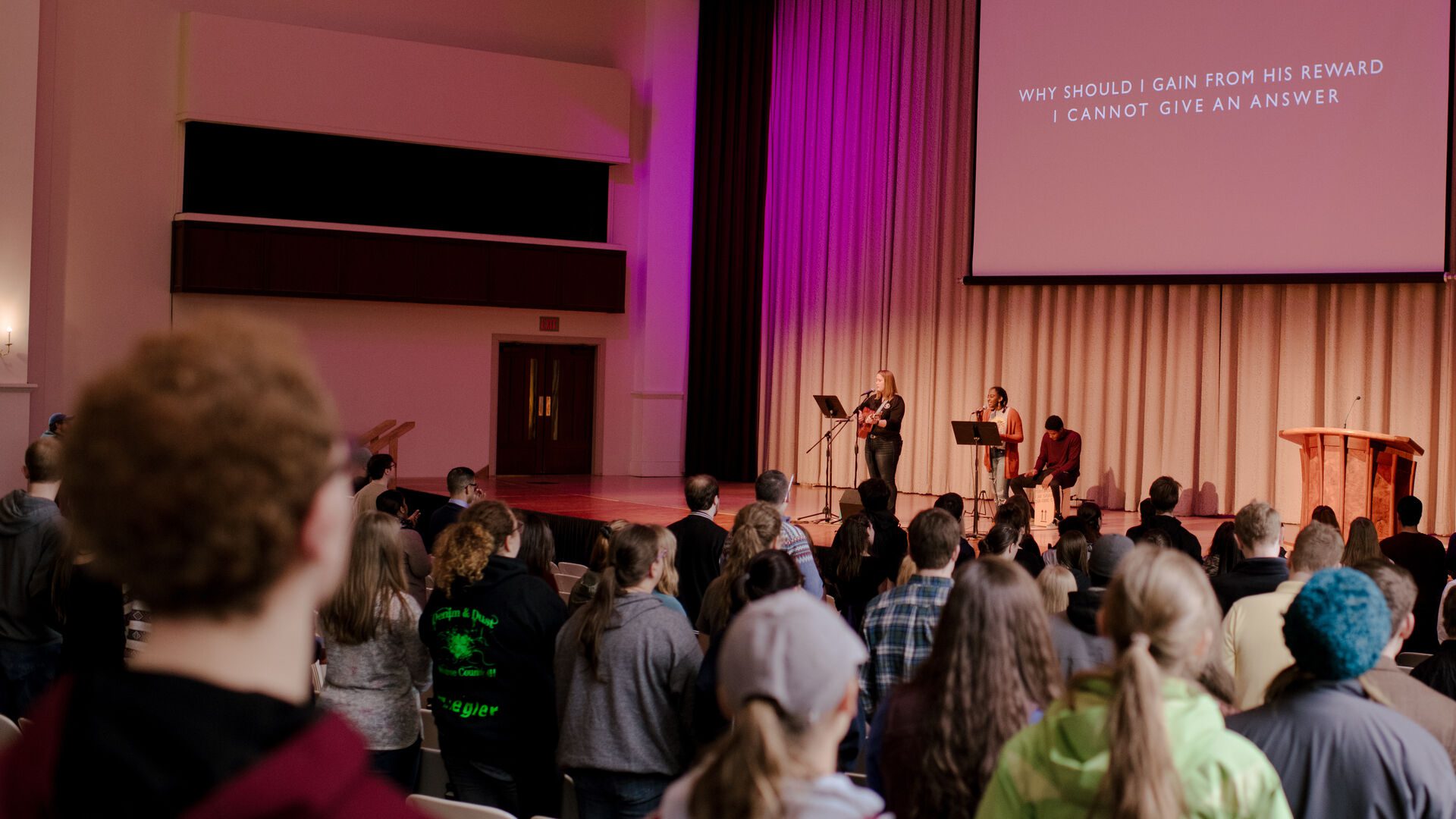Worship service in the chapel