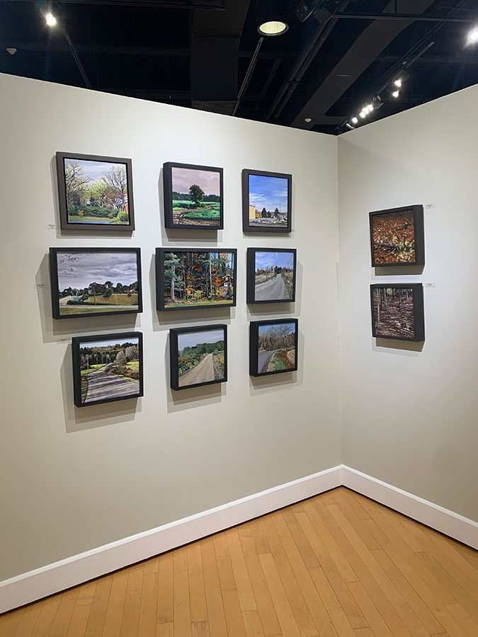 Gallery view of art professor John Rhett's 2023 Exhibition.
