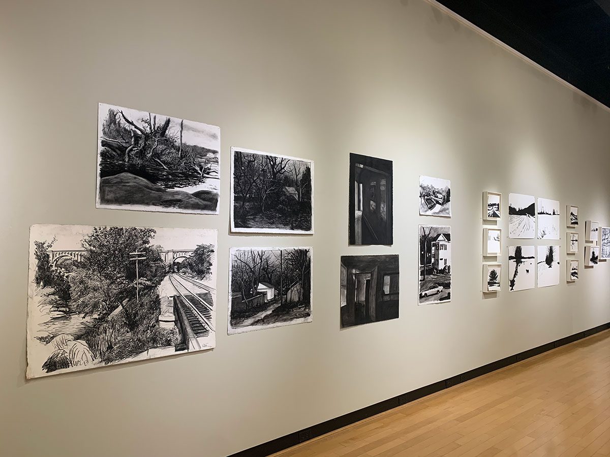 Gallery view of art professor John Rhett's 2023 Exhibition.