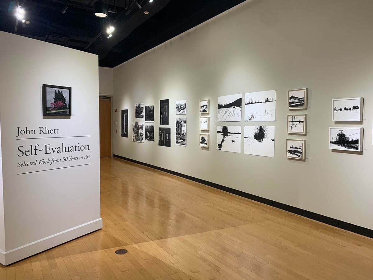 Gallery view of the entry to John Rhett's exhibition at the Ortlip Gallery.