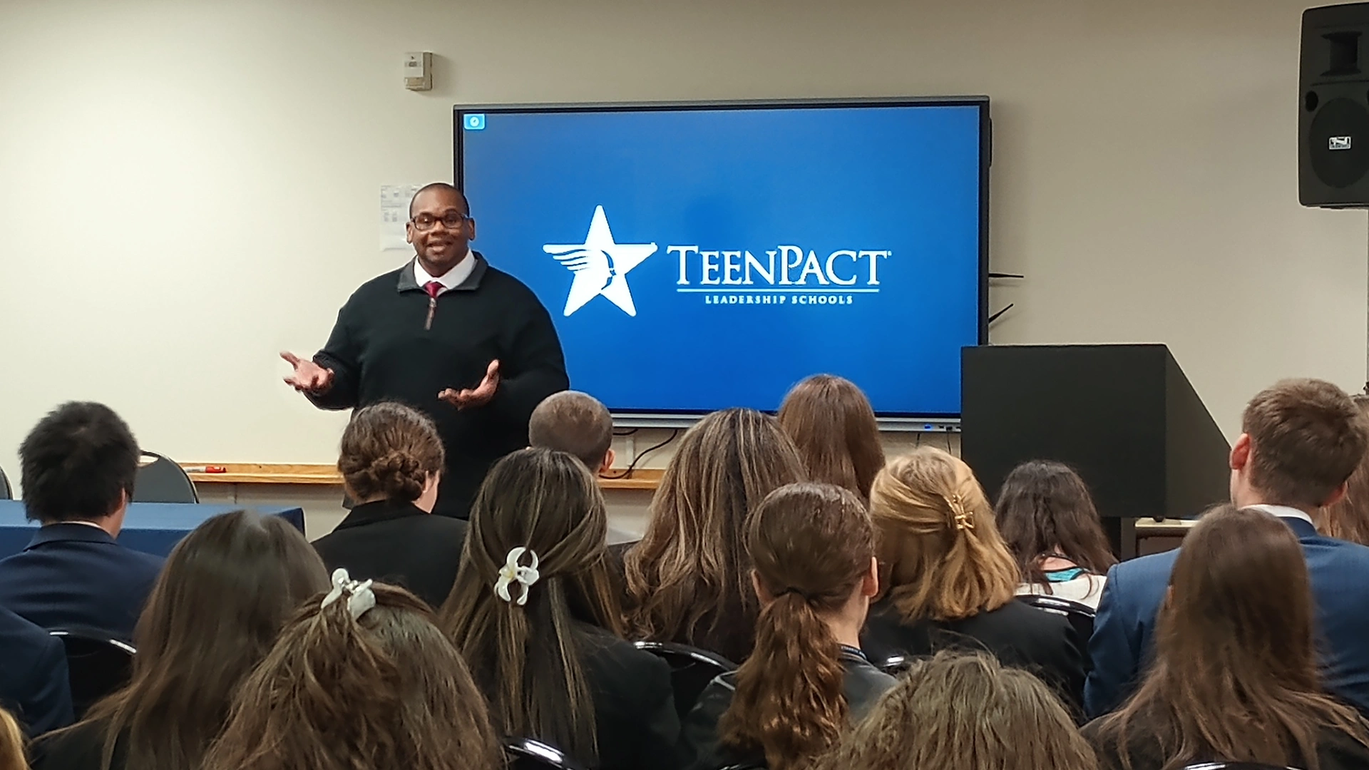President Lewis speaking at TeenPact.