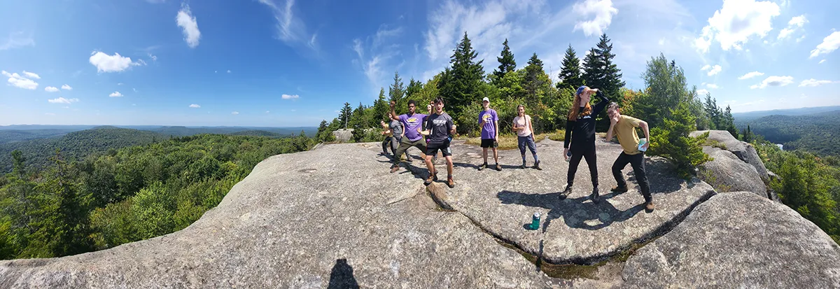 Wide angle shot of the ����ר�� Highlander Wilderness Adventures on mountaintop.