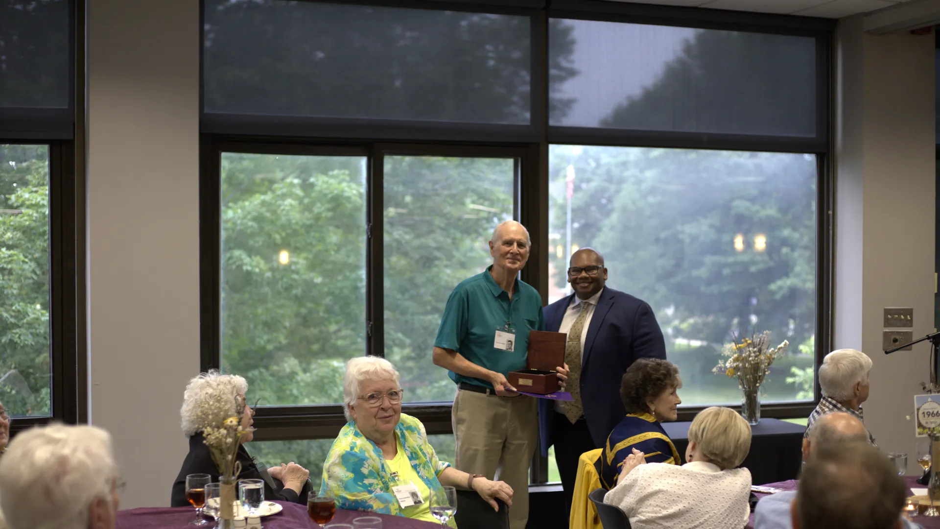 Wayne Adams and Wayne Lewis smiling together