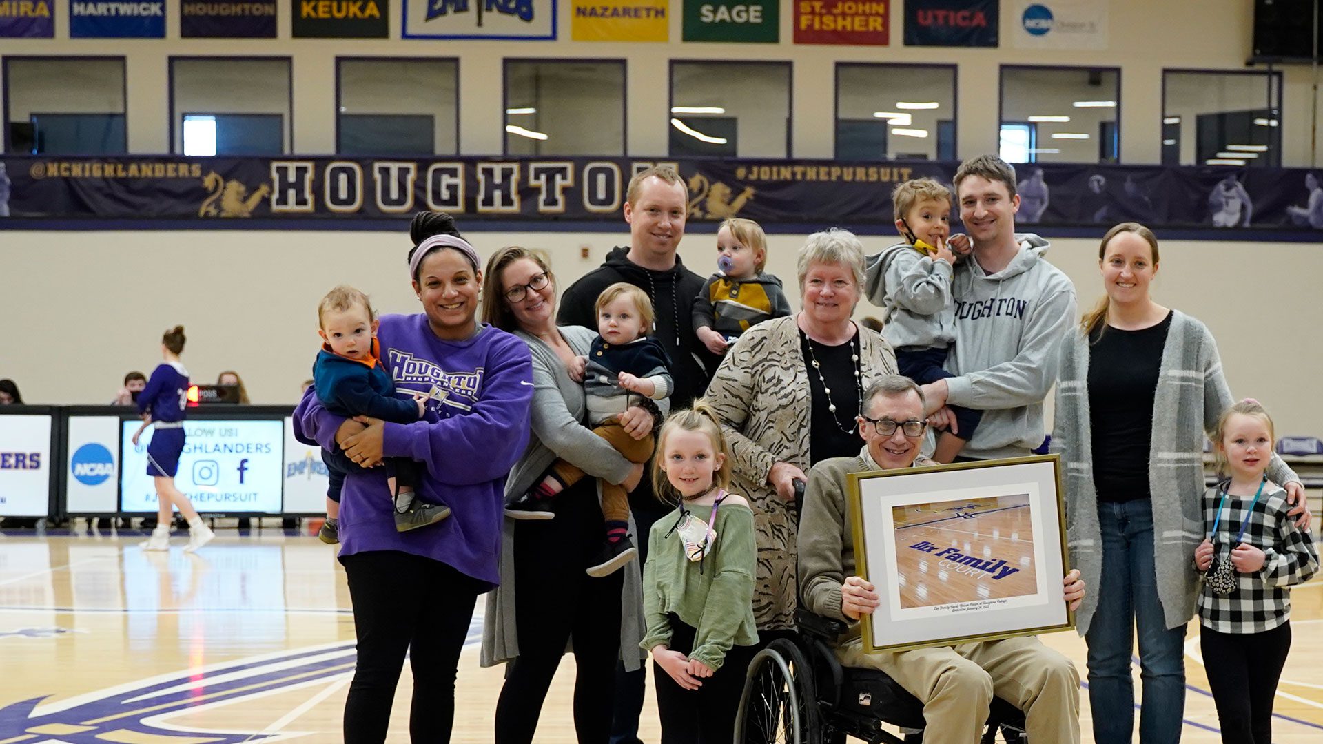 Dix family smiling at dedication of court