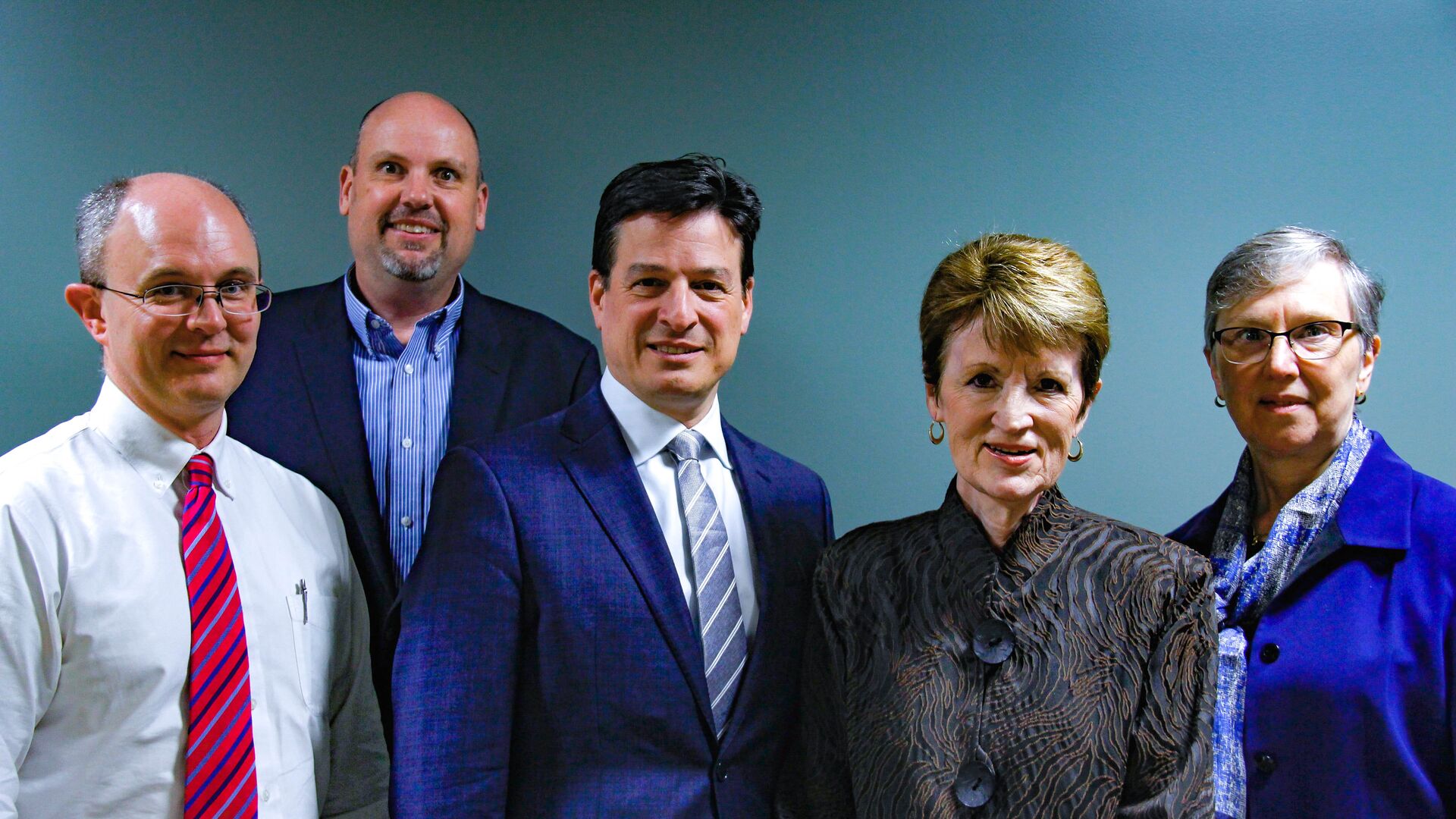 Dr. Paolo Carozza with Shirley Mullen and other faculty