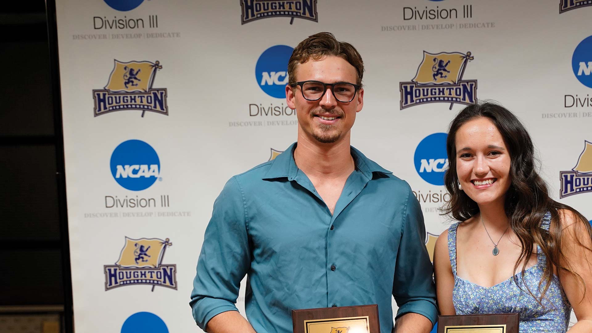 Houghton student athletes Amanda Burrichter and Malachi Yeager.