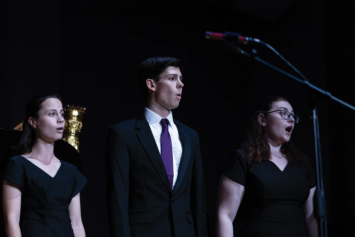 Houghton students singing at Homecoming College Concert.