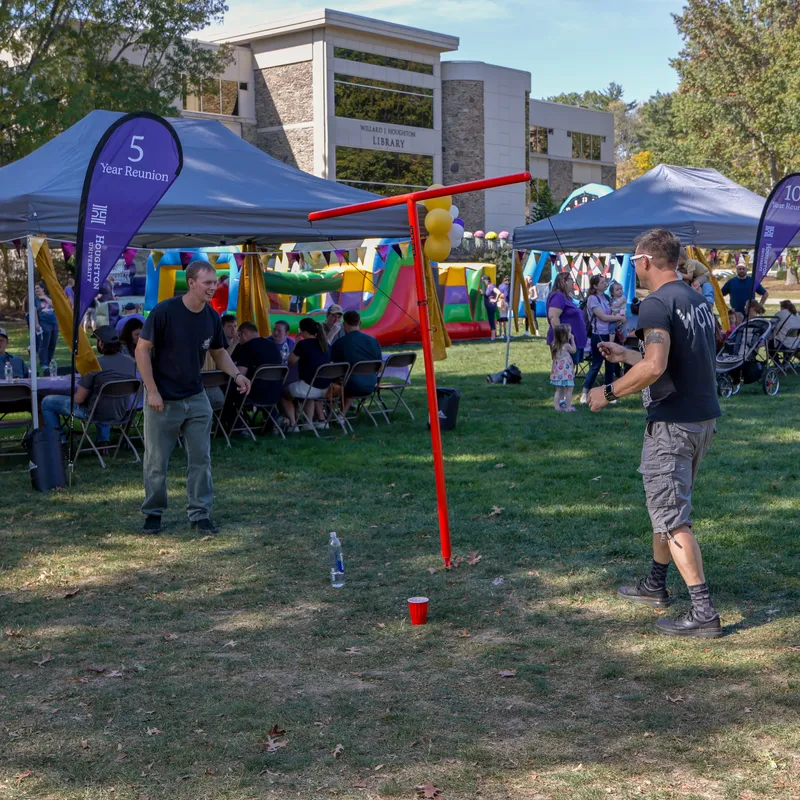 alumni playing games on the quad