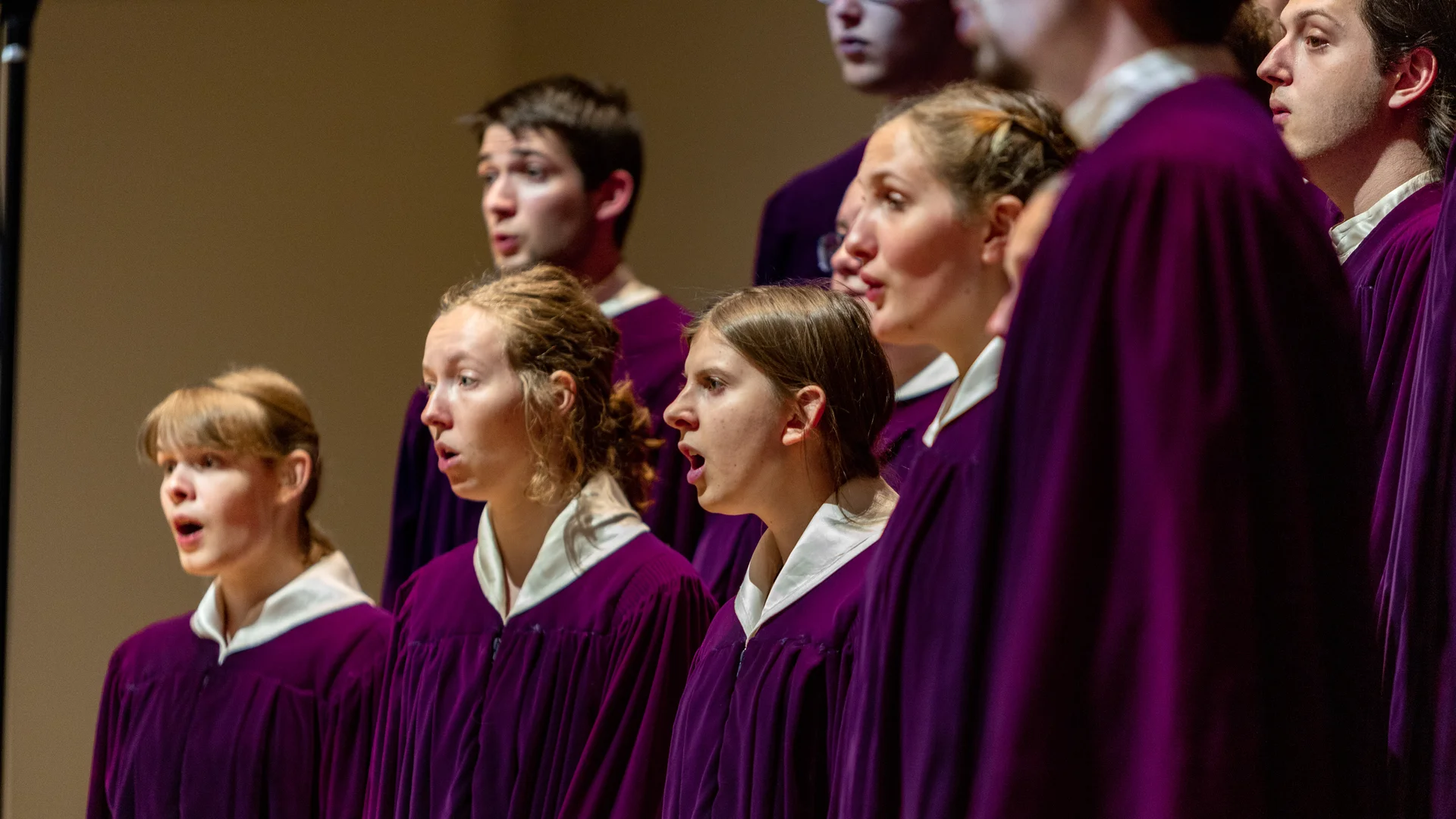 Houghton choir singing wearing traditional robes.