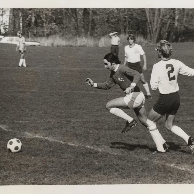 Houghton Students playing soccer at houghton