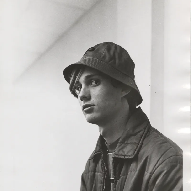 Unidentified male student at Houghton smiling at the camera