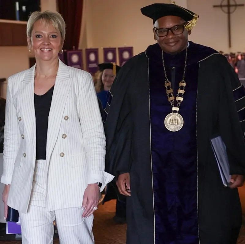 Carrie Whitcher and President Lewis