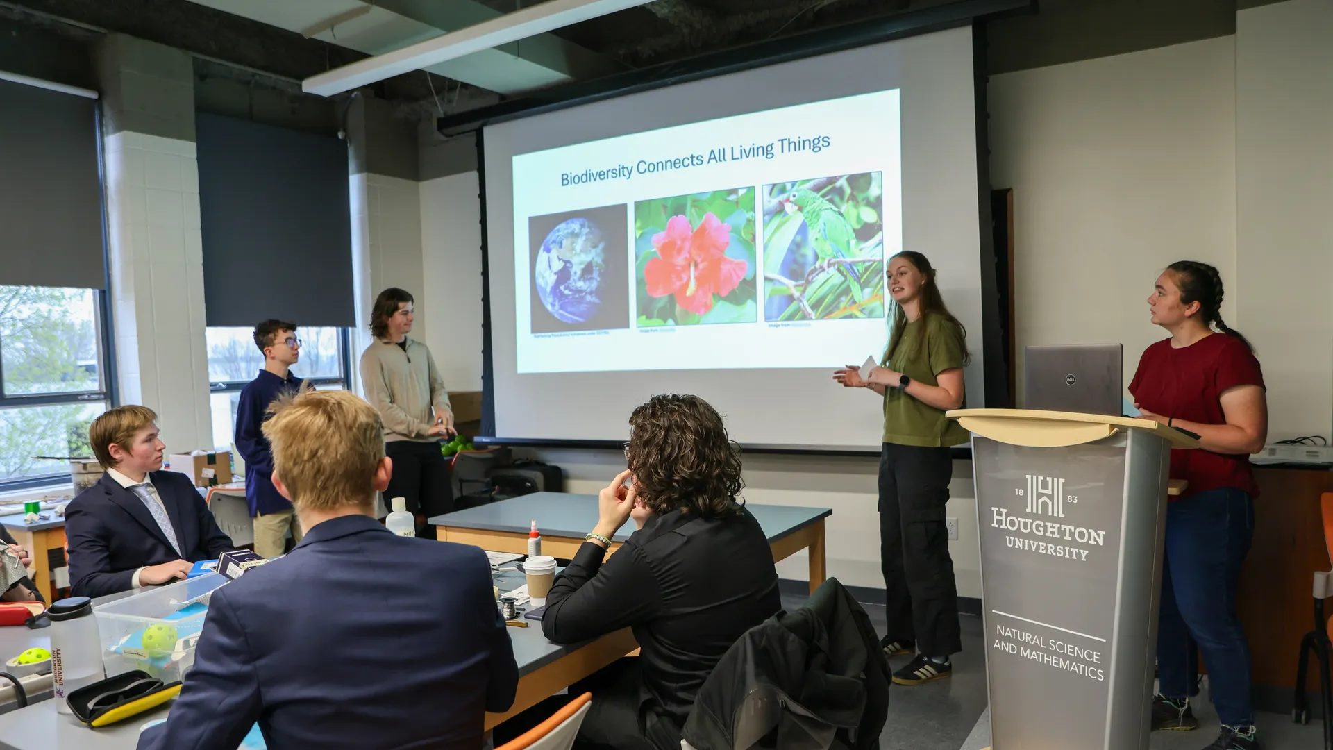 Students presenting at school